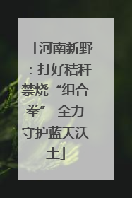 河南新野：打好秸秆禁烧“组合拳” 全力守护蓝天沃土