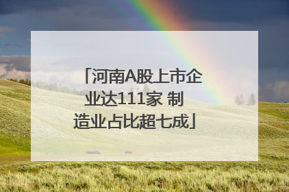 河南A股上市企业达111家 制造业占比超七成