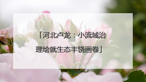 河北卢龙：小流域治理绘就生态丰饶画卷