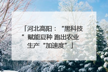 河北高阳：“黑科技”赋能夏种 跑出农业生产“加速度”