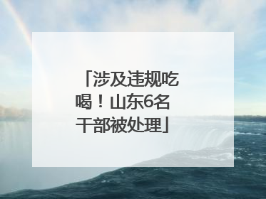 涉及违规吃喝！山东6名干部被处理