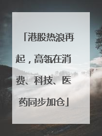 港股热浪再起，高瓴在消费、科技、医药同步加仓