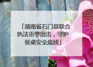 湖南省石门县联合执法重拳出击，守护餐桌安全底线