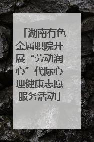 湖南有色金属职院开展“劳动润心”代际心理健康志愿服务活动