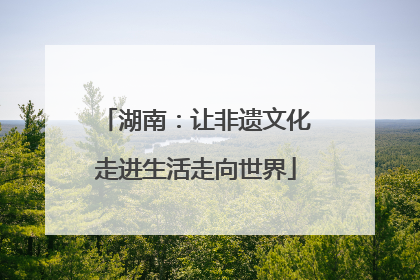 湖南：让非遗文化走进生活走向世界