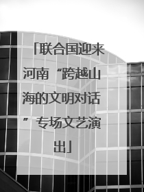 联合国迎来河南“跨越山海的文明对话”专场文艺演出