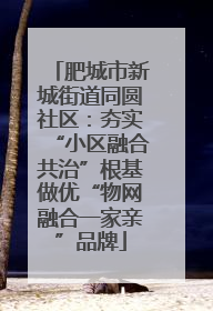 肥城市新城街道同圆社区：夯实“小区融合共治”根基做优“物网融合一家亲”品牌