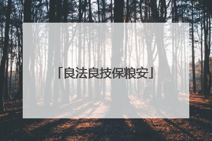 良法良技保粮安