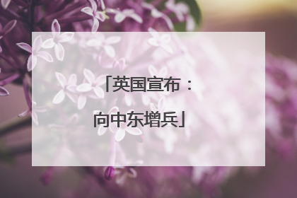 英国宣布：向中东增兵