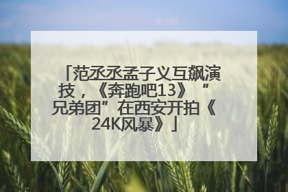 范丞丞孟子义互飙演技，《奔跑吧13》“兄弟团”在西安开拍《24K风暴》