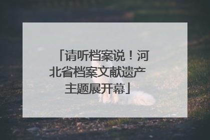 请听档案说！河北省档案文献遗产主题展开幕