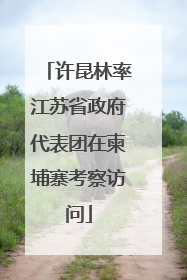 许昆林率江苏省政府代表团在柬埔寨考察访问