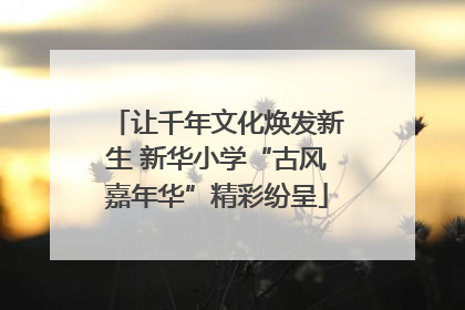 让千年文化焕发新生 新华小学“古风嘉年华”精彩纷呈