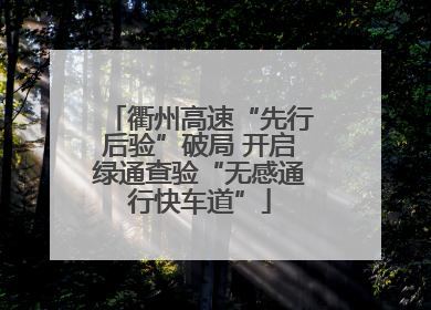 衢州高速“先行后验”破局 开启绿通查验“无感通行快车道”