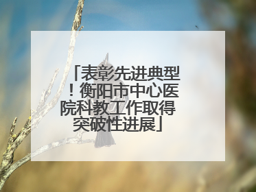 表彰先进典型！衡阳市中心医院科教工作取得突破性进展