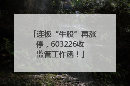 连板“牛股”再涨停，603226收监管工作函！