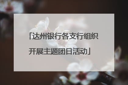 达州银行各支行组织开展主题团日活动