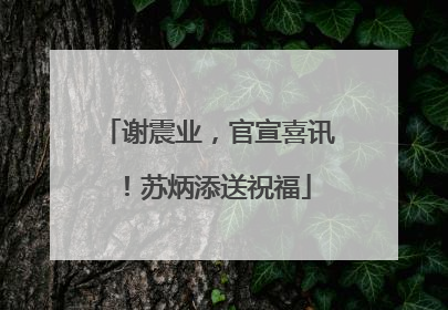 谢震业，官宣喜讯！苏炳添送祝福