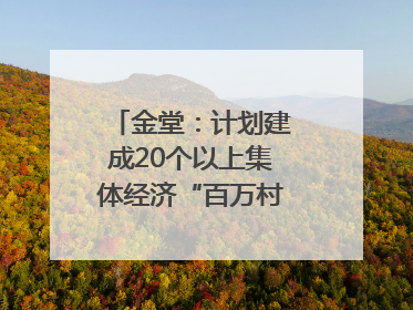 金堂：计划建成20个以上集体经济“百万村”｜成都县市新城高质量发展