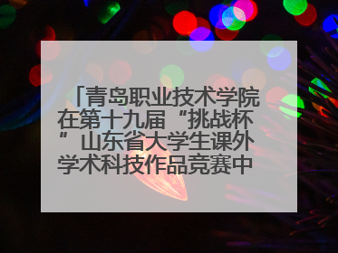 青岛职业技术学院在第十九届“挑战杯”山东省大学生课外学术科技作品竞赛中斩获佳绩