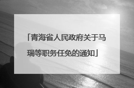 青海省人民政府关于马瑞等职务任免的通知