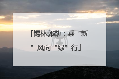 锡林郭勒：乘“新”风向“绿”行