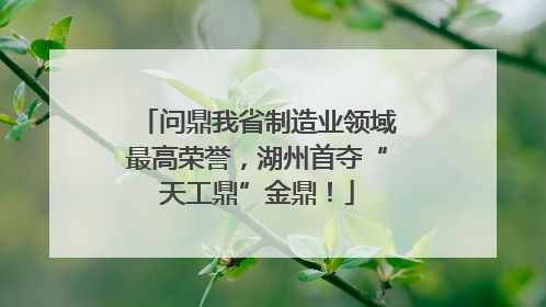 问鼎我省制造业领域最高荣誉，湖州首夺“天工鼎”金鼎！