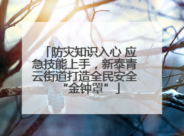 防灾知识入心 应急技能上手，新泰青云街道打造全民安全“金钟罩”