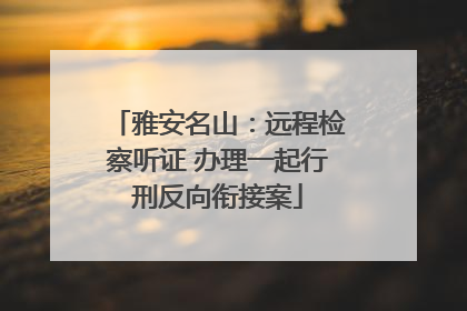 雅安名山：远程检察听证 办理一起行刑反向衔接案