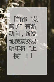 首都“菜篮子”有新动向，新发地蔬菜交易明年将“上楼”！