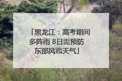 黑龙江：高考期间多阵雨 8日需预防东部风雹天气