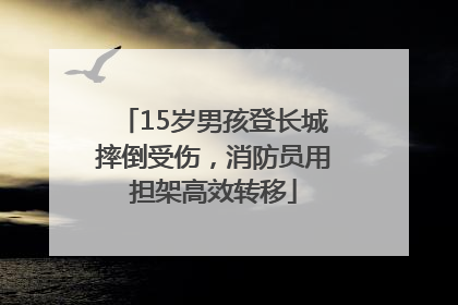15岁男孩登长城摔倒受伤，消防员用担架高效转移