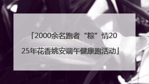 2000余名跑者“粽”情2025年花香姚安端午健康跑活动