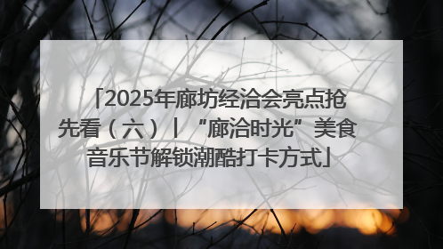 2025年廊坊经洽会亮点抢先看（六）丨“廊洽时光”美食音乐节解锁潮酷打卡方式
