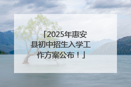 2025年惠安县初中招生入学工作方案公布！