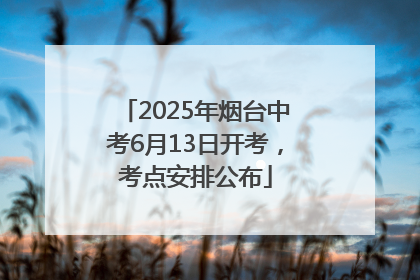 2025年烟台中考6月13日开考，考点安排公布