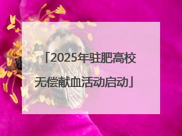 2025年驻肥高校无偿献血活动启动