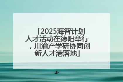 2025海智计划人才活动在德阳举行，川渝产学研协同创新人才港落地