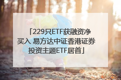 229只ETF获融资净买入 易方达中证香港证券投资主题ETF居首