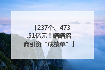 237个、473.51亿元！晒晒招商引资“成绩单”