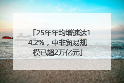 25年年均增速达14.2%，中非贸易规模已超2万亿元