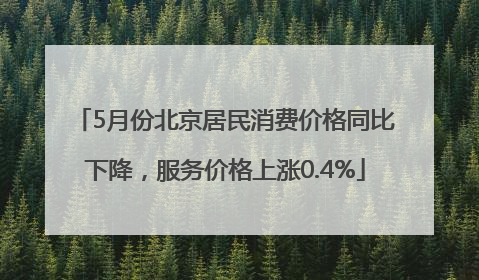 5月份北京居民消费价格同比下降，服务价格上涨0.4%