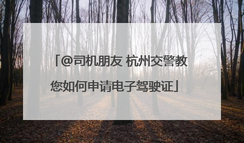 @司机朋友 杭州交警教您如何申请电子驾驶证